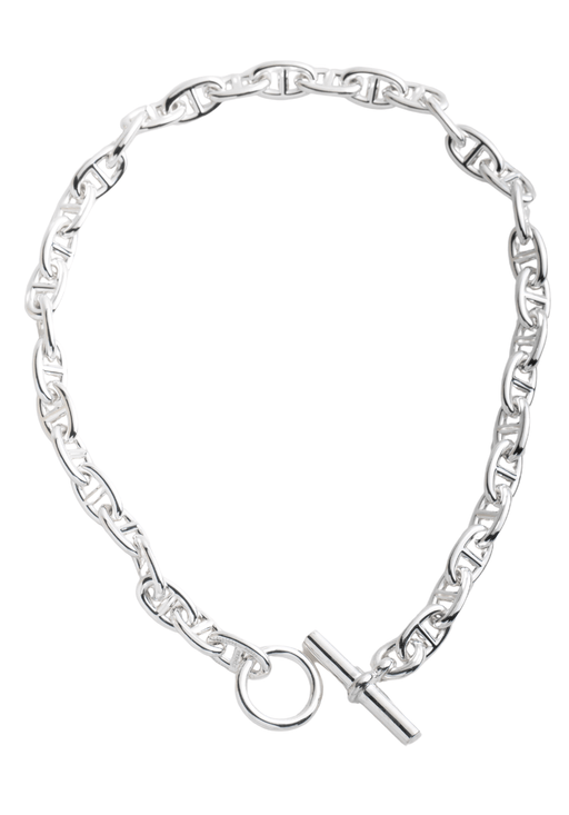 HERMES Chain Necklace MM 925/1000 Silver 58 Facettes 64420-60911
