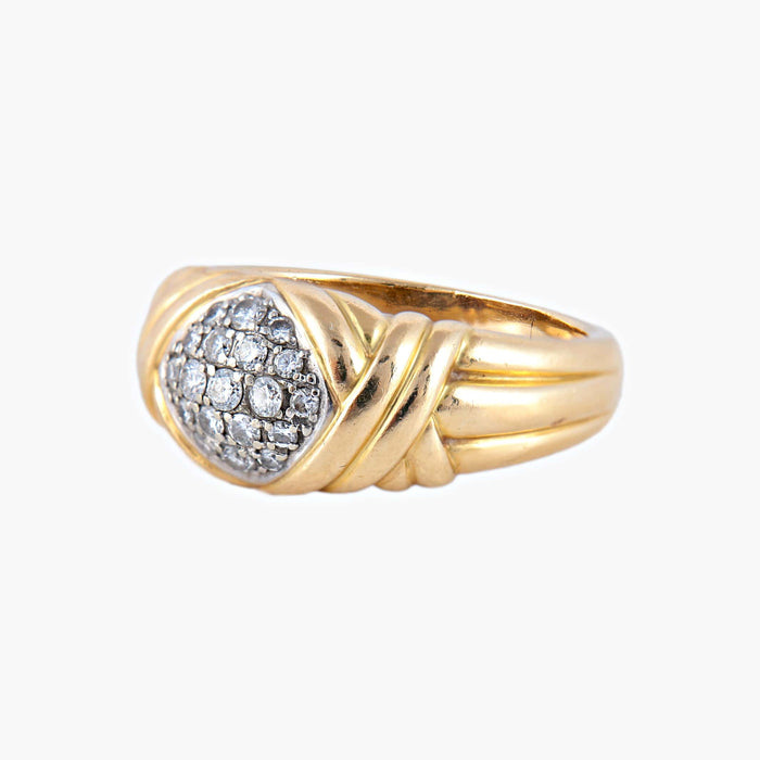 Bague 58 Bague Or jaune Diamants 58 Facettes