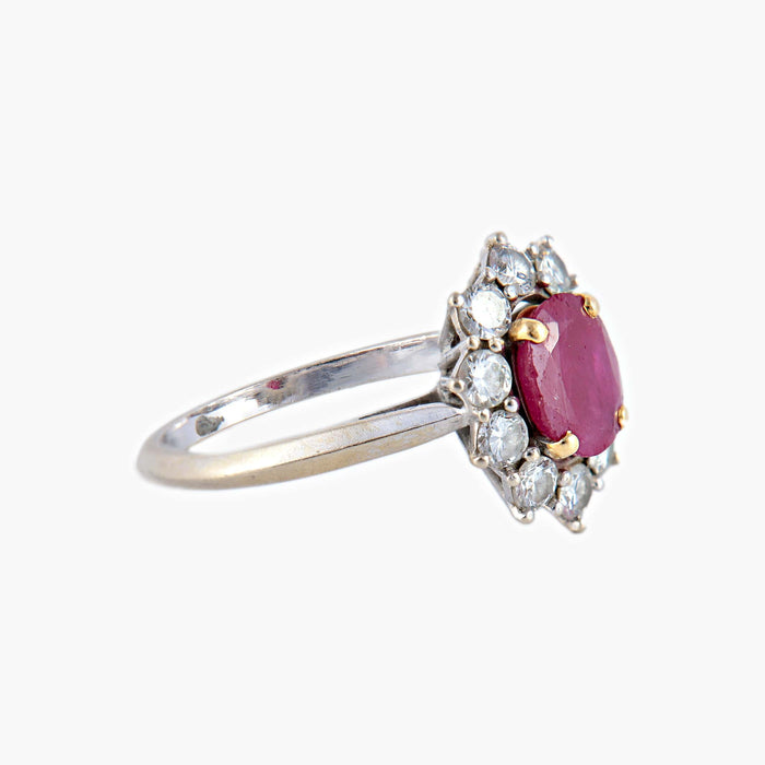 Bague 54 Bague Marguerite Rubis et Diamants 58 Facettes