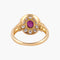 Bague 54 Bague Style Marguerite Rubis Diamants 58 Facettes