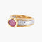Bague 50 Bague Bicolore Rubis 58 Facettes