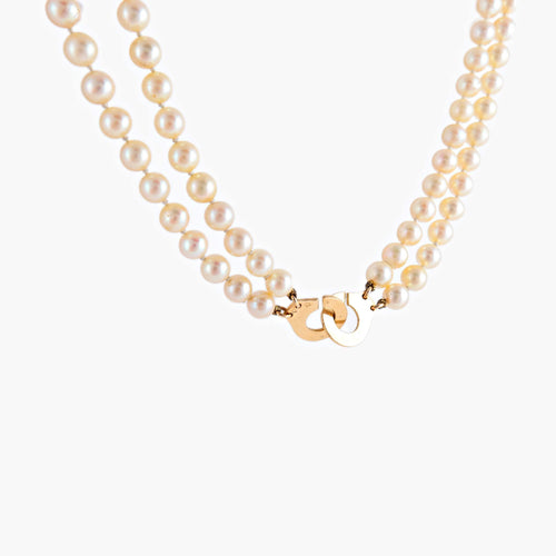 Collier Collier Perles Double rang 58 Facettes