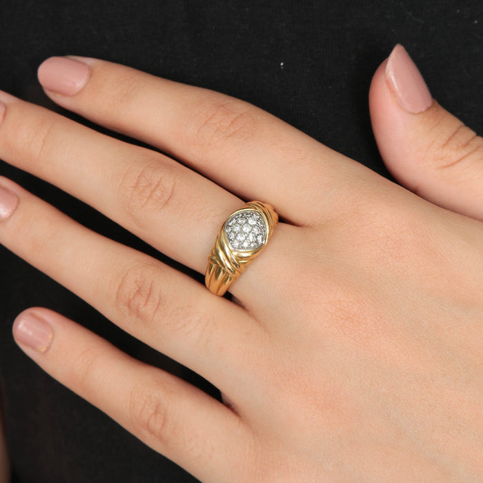 Bague 58 Bague Or jaune Diamants 58 Facettes