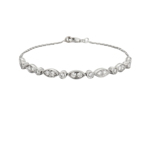 Bracelet Bracelet or blanc diamants 58 Facettes