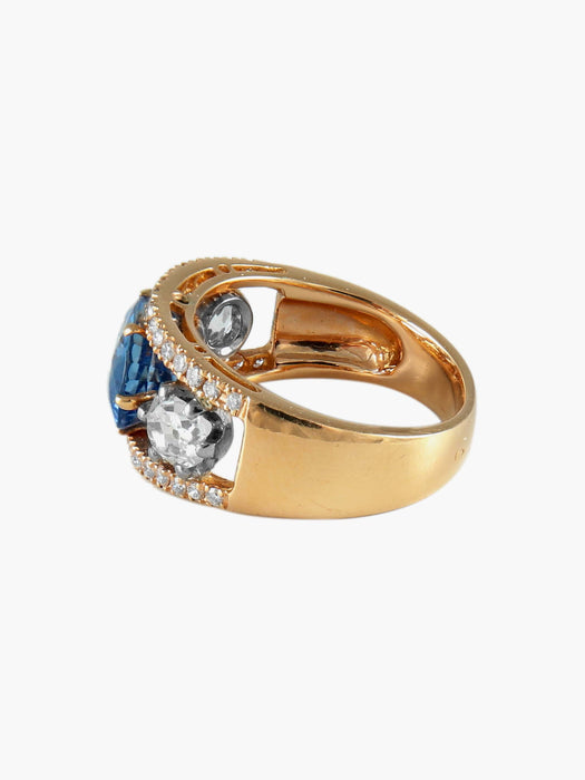 Bague Bague Saphir de Ceylan Diamants 58 Facettes