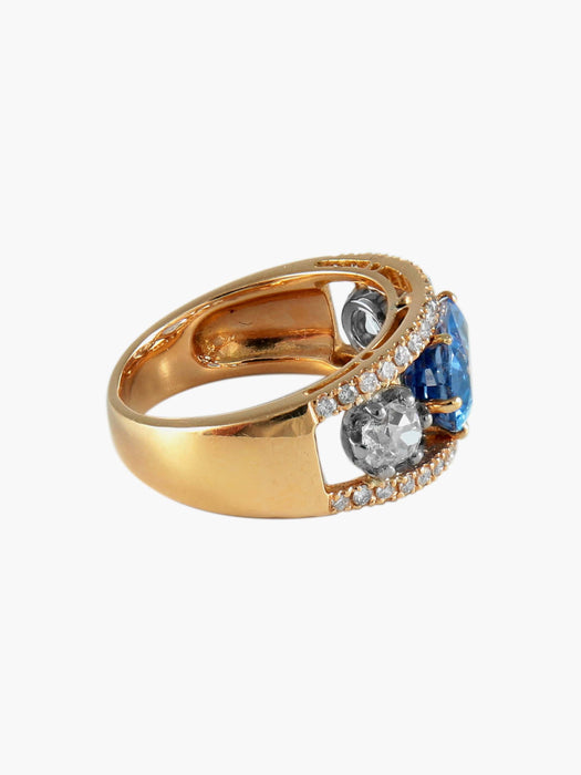 Bague Bague Saphir de Ceylan Diamants 58 Facettes