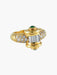 Ring Art Deco style diamond and emerald ring 58 Facettes