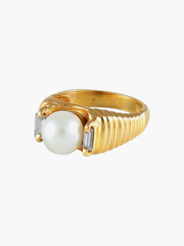 Bague 54 Bague Perle et Diamants 58 Facettes