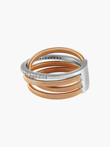 Bague 52.5 Bague 4 anneaux Or rose Diamants 58 Facettes