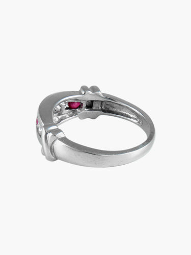 Bague 52 Bague Barrette Rubis Diamants 58 Facettes