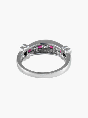 Bague 52 Bague Barrette Rubis Diamants 58 Facettes