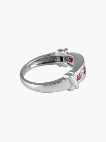 Bague 52 Bague Barrette Rubis Diamants 58 Facettes