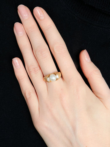 Bague 54 Bague Perle et Diamants 58 Facettes