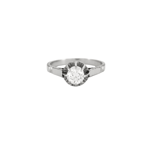 Bague 55 Bague Solitaire Or gris Diamant 0.53ct 58 Facettes 230450