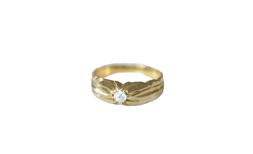 Bague Bague jonc or jaune et diamant 58 Facettes