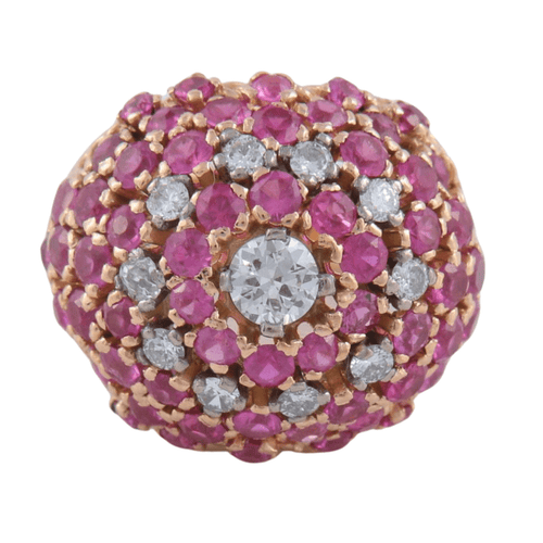 Bague 51 Bague boule or rose et pierres 58 Facettes