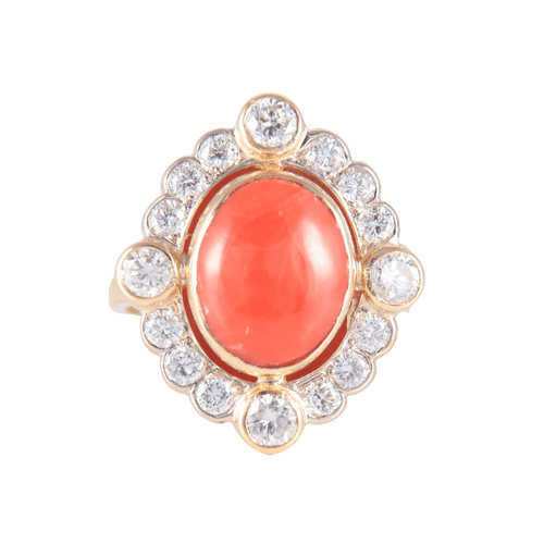 Bague Bague Corail Diamants 58 Facettes 0