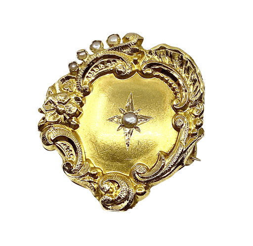 Broche Broche Or Perles fines, Napoléon III 58 Facettes AB210