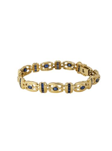 Bracelet Bracelet en or et saphirs ovales et calibrés 58 Facettes J224