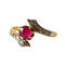 Bague 51 Bague croisée Or Jaune Rubis et Diamants 58 Facettes