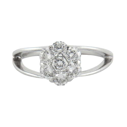 Bague 51 Bague Fleur Diamants 58 Facettes