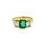 Bague 55 Bague Or jaune Emeraude Diamants 58 Facettes