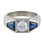 Bague 47.5 Bague chevalière Art Déco, diamant et saphirs 58 Facettes