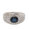 Bague 56 Bague Bandeau En Or Blanc, Saphir Et Diamants 58 Facettes 31468