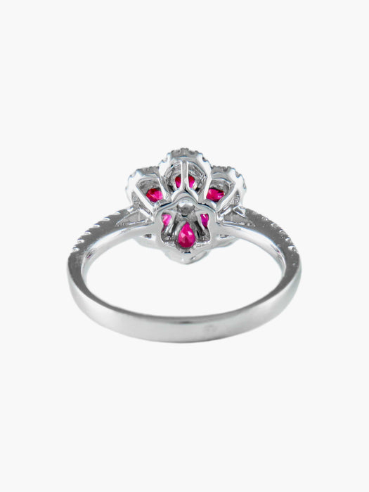 Bague Bague Fleur Rubis 58 Facettes