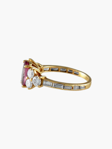 Bague Bague Saphir rose et Diamants 58 Facettes
