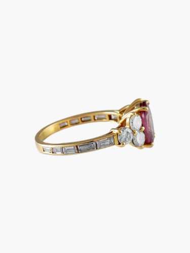 Bague Bague Saphir rose et Diamants 58 Facettes
