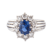 Ring 60 Marguerite Bangle Ring platinum, sapphire, diamonds 58 Facettes