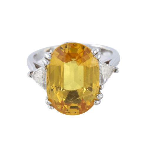Bague 50 Bague Saphir jaune Diamants 58 Facettes