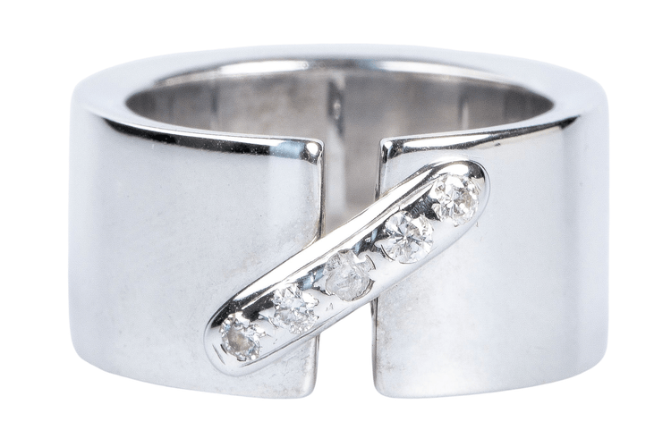 Bague 48 Bague 5 Diamants Or blanc 58 Facettes 111-215694-29