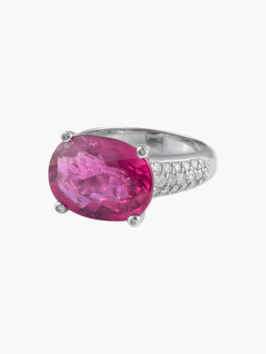 Bague 52 Bague Rubellite et Diamants 58 Facettes