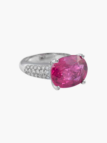 Bague 52 Bague Rubellite et Diamants 58 Facettes