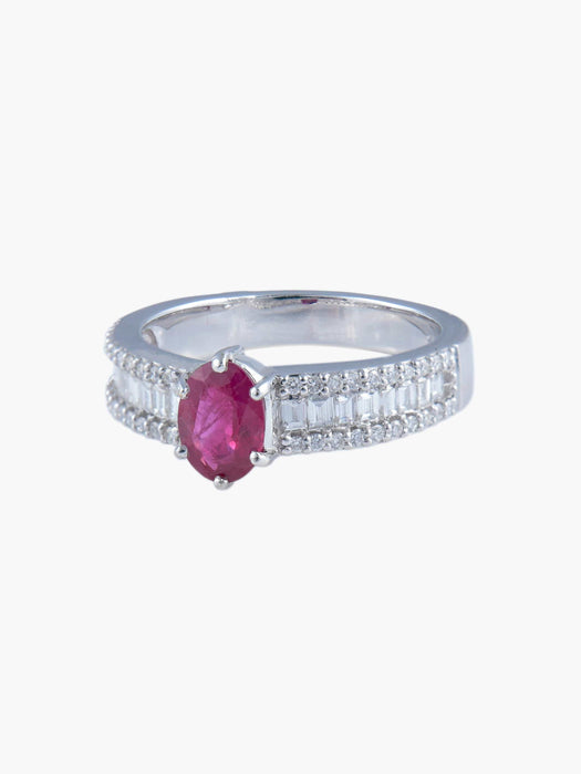 Bague 52 Bague Jarretière Rubis et Diamants 58 Facettes