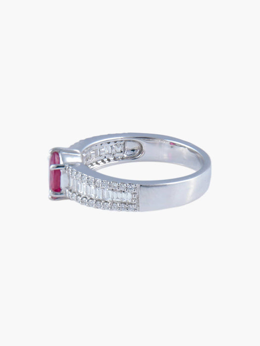 Bague 52 Bague Jarretière Rubis et Diamants 58 Facettes