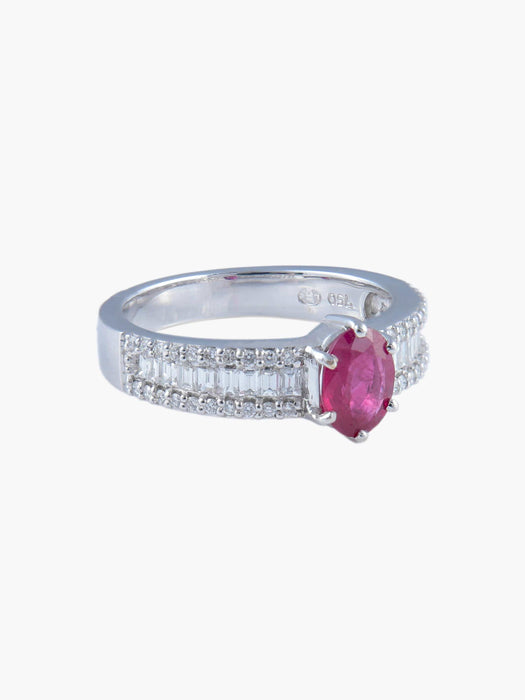 Bague 52 Bague Jarretière Rubis et Diamants 58 Facettes