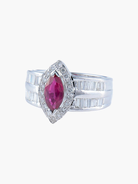 Bague 52 Bague Marquise Rubis Diamants 58 Facettes