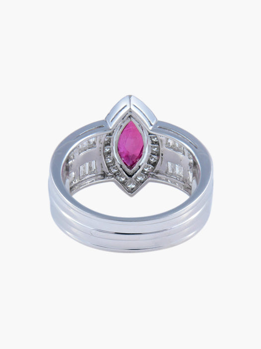 Bague 52 Bague Marquise Rubis Diamants 58 Facettes