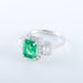 Bague 52 Bague Emeraude entourage Diamants 58 Facettes 1