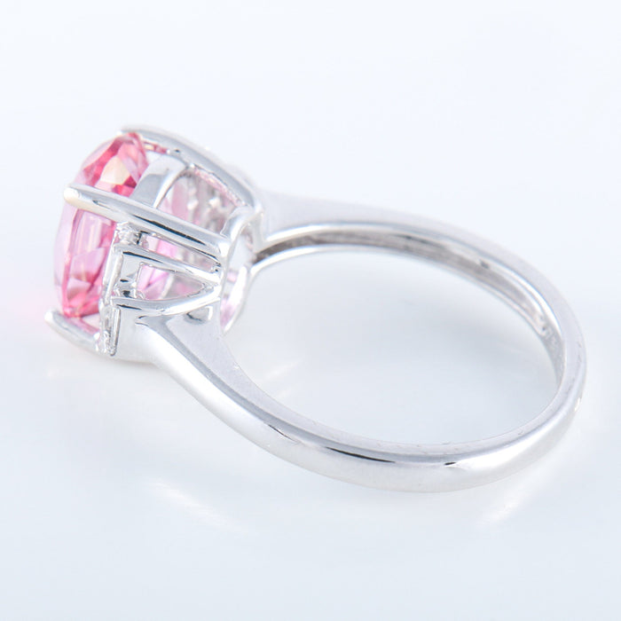 Bague 51 Bague Tourmaline rose Diamants baguette 58 Facettes 1