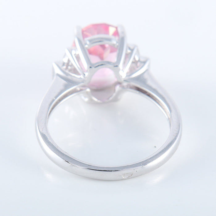 Bague 51 Bague Tourmaline rose Diamants baguette 58 Facettes 1