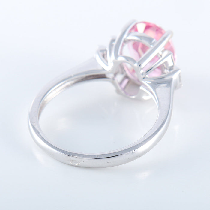 Bague 51 Bague Tourmaline rose Diamants baguette 58 Facettes 1