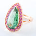 Bague 50.5 Bague Tourmaline green blue London Spinelles rouges 58 Facettes 1