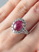 Ring 52 Ruby Cabochon Diamond Ring 58 Facettes