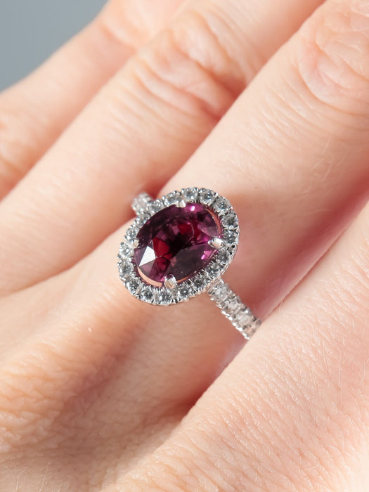 Bague 52 Bague Marguerite Tourmaline Rouge 58 Facettes