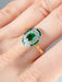 Ring 52 Art Deco style ring with diamonds and emeralds 58 Facettes