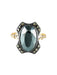 Ring 60 OLD GOLD/SILVER & HEMATITE RING 58 Facettes BO/120045